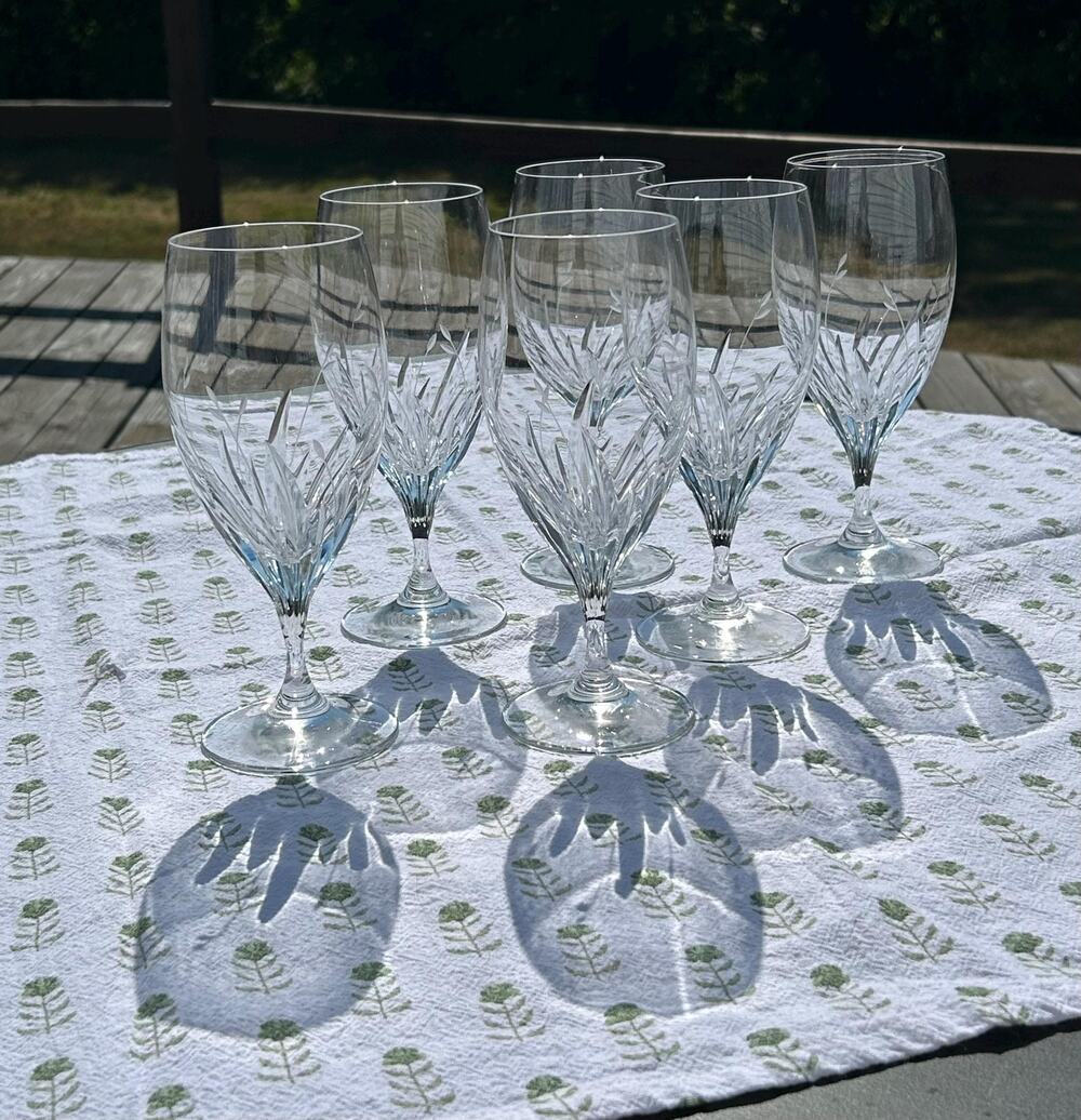 Crystal Nachtmann Fleurie Iced Tea Set of 6 Water Goblets
